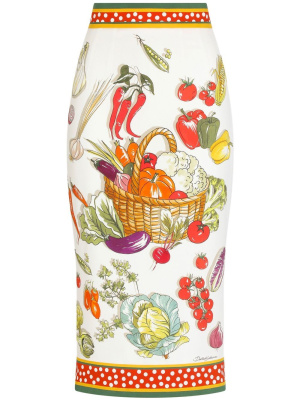 

Vegetable-print pencil skirt, Dolce & Gabbana Vegetable-print pencil skirt