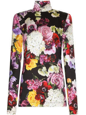 

Floral-print turtleneck top, Dolce & Gabbana Floral-print turtleneck top