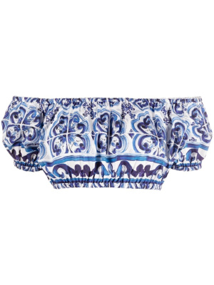 

Majolica-print crop top, Dolce & Gabbana Majolica-print crop top