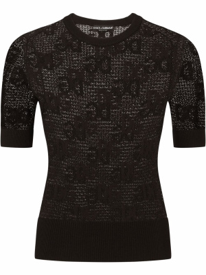 

Open-work jacquard logo top, Dolce & Gabbana Open-work jacquard logo top