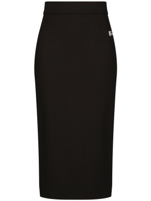 

Logo-plaque pencil midi skirt, Dolce & Gabbana Logo-plaque pencil midi skirt