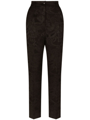 

Floral appliqué tapered trousers, Dolce & Gabbana Floral appliqué tapered trousers
