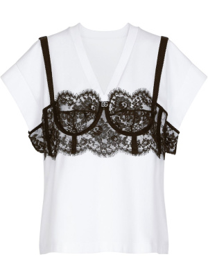 

Jersey lace-layer T-shirt, Dolce & Gabbana Jersey lace-layer T-shirt