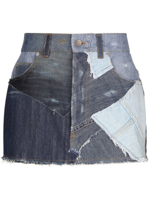 

Patchwork-detail denim skirt, Dolce & Gabbana Patchwork-detail denim skirt