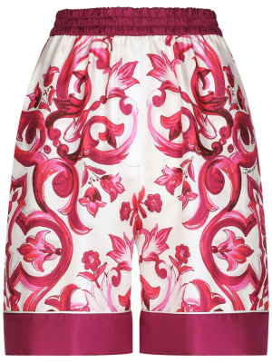 

Majolica-print silk short, Dolce & Gabbana Majolica-print silk short