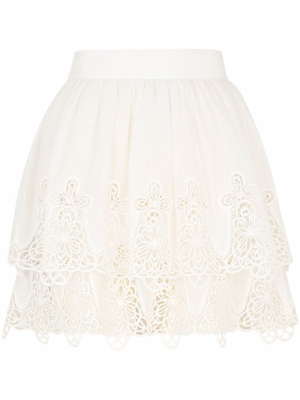 

High-waisted lace-panel skirt, Dolce & Gabbana High-waisted lace-panel skirt