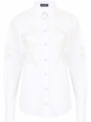 

Lace-panelled long-sleeve shirt, Dolce & Gabbana Lace-panelled long-sleeve shirt