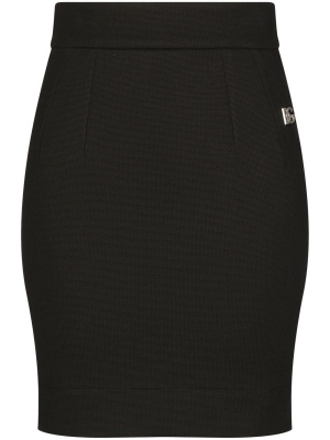 

Logo-plaque high-waisted miniskirt, Dolce & Gabbana Logo-plaque high-waisted miniskirt
