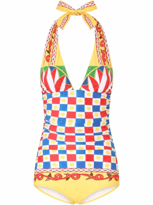 

Carretto-print swimsuit, Dolce & Gabbana Carretto-print swimsuit