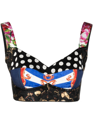 

Patchwork-print cropped vest, Dolce & Gabbana Patchwork-print cropped vest