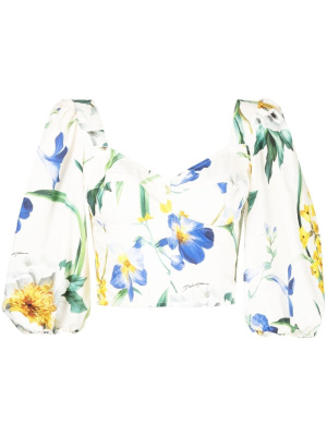 

Floral-print cropped blouse, Dolce & Gabbana Floral-print cropped blouse