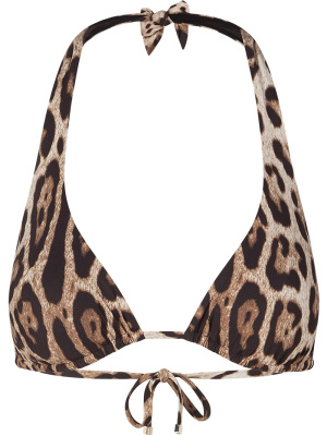 

Leopard-print halterneck bikini top, Dolce & Gabbana Leopard-print halterneck bikini top