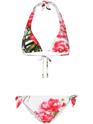 

Floral-print triangle bikini set, Dolce & Gabbana Floral-print triangle bikini set
