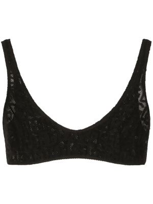 

Logo-lace cropped bralette, Dolce & Gabbana Logo-lace cropped bralette
