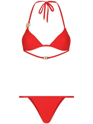 

Logo-plaque halterneck bikini set, Dolce & Gabbana Logo-plaque halterneck bikini set