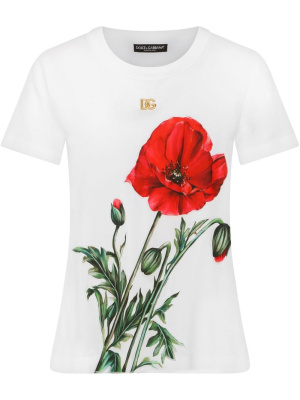 

Poppy-print cotton T-shirt, Dolce & Gabbana Poppy-print cotton T-shirt