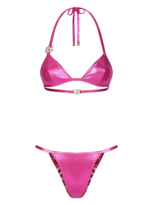 

DG-logo high-shine bikini set, Dolce & Gabbana DG-logo high-shine bikini set