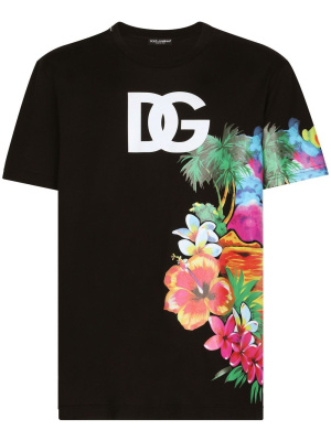 

Floral print DG T-shirt, Dolce & Gabbana Floral print DG T-shirt