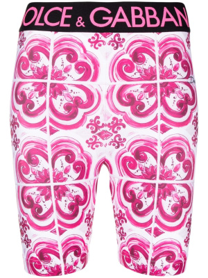 

Majolica-print cycling shorts, Dolce & Gabbana Majolica-print cycling shorts
