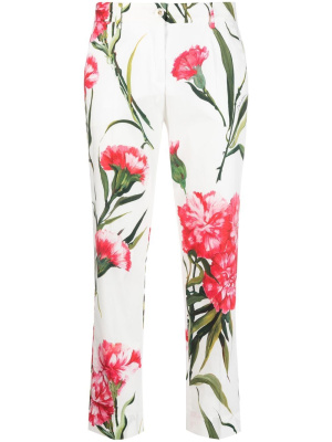 

Carnation-print cropped trousers, Dolce & Gabbana Carnation-print cropped trousers