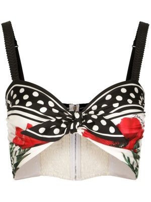 

Silk-tie cropped top, Dolce & Gabbana Silk-tie cropped top