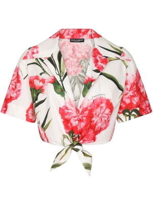 

Floral-print cropped shirt, Dolce & Gabbana Floral-print cropped shirt