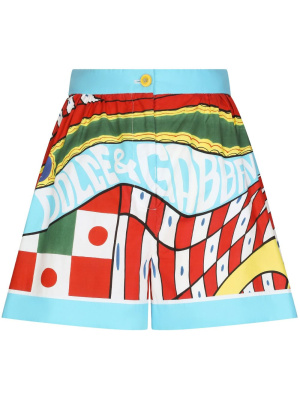 

Sicilian Carretto-print cotton shorts, Dolce & Gabbana Sicilian Carretto-print cotton shorts