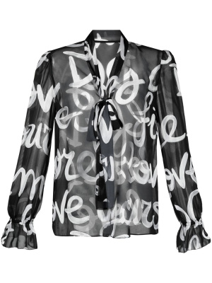 

Graphic-print long-sleeve blouse, Dolce & Gabbana Graphic-print long-sleeve blouse
