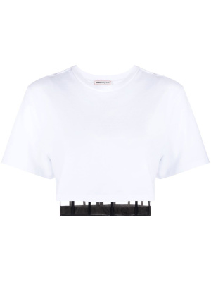 

Cropped cut-out T-shirt, Alexander McQueen Cropped cut-out T-shirt