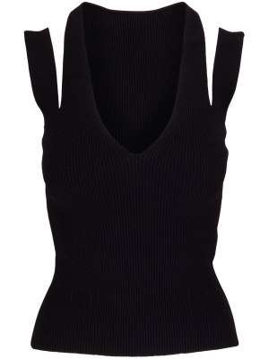 

Cut-out detail ribbed-knit top, Alexander McQueen Cut-out detail ribbed-knit top