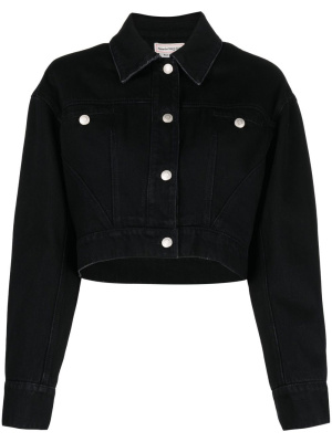 

Cropped denim jacket, Alexander McQueen Cropped denim jacket