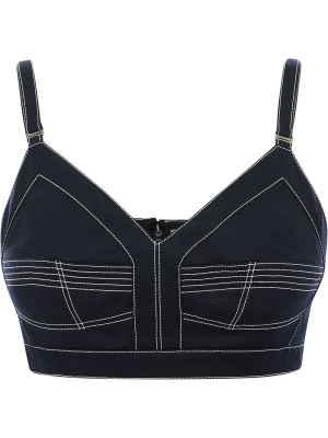 

Contrast-stitch crop top, Alexander McQueen Contrast-stitch crop top