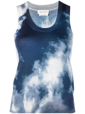 

Sky-print vest top, Alexander McQueen Sky-print vest top