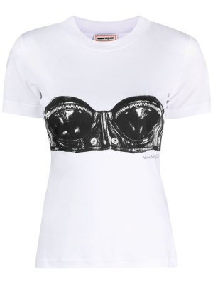 

Bra-print T-shirt, Alexander McQueen Bra-print T-shirt