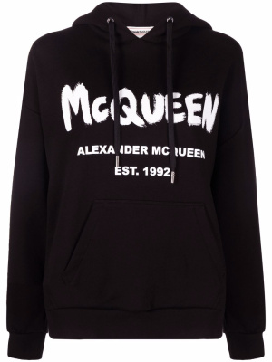 

Logo-print cotton hoodie, Alexander McQueen Logo-print cotton hoodie