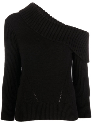 

Cold-shoulder asymmetric knitted top, Alexander McQueen Cold-shoulder asymmetric knitted top