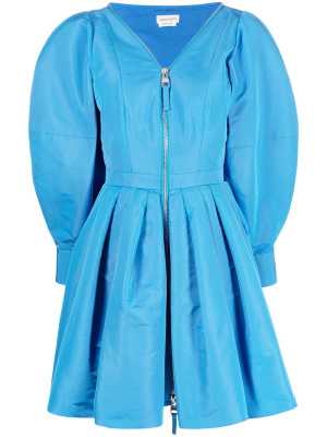 

Balloon-sleeve flared dress, Alexander McQueen Balloon-sleeve flared dress