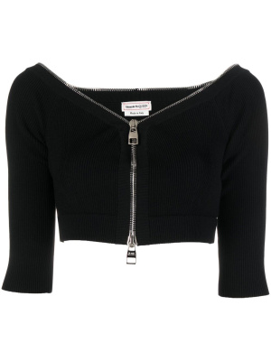 

Zippered off-shoulder top, Alexander McQueen Zippered off-shoulder top