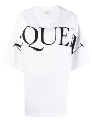 

Logo-print oversized cotton T-shirt, Alexander McQueen Logo-print oversized cotton T-shirt
