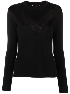 

Sheer panel crew-neck jumper, Alexander McQueen Sheer panel crew-neck jumper