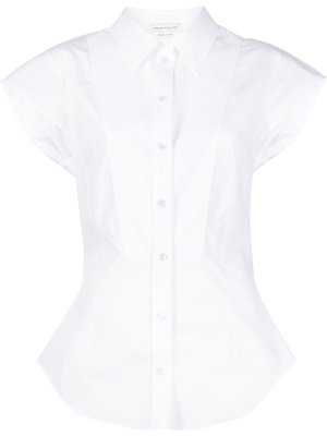 

Cap-sleeve cotton shirt, Alexander McQueen Cap-sleeve cotton shirt