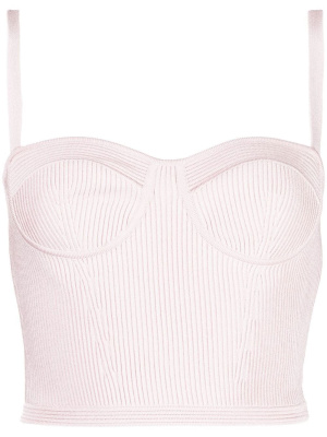 

Rib-knitted bustier crop top, Alexander McQueen Rib-knitted bustier crop top