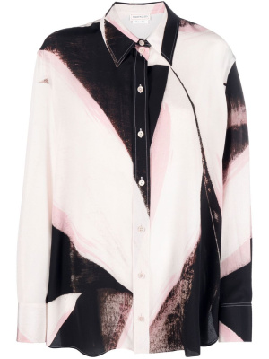 

Painterly-print long-sleeved shirt, Alexander McQueen Painterly-print long-sleeved shirt