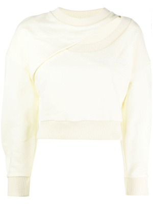 

Logo-embroidered cut-out sweatshirt, Alexander McQueen Logo-embroidered cut-out sweatshirt