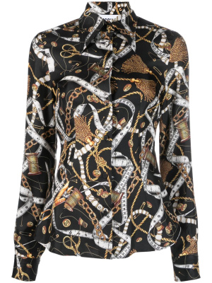 

Bridle-print silk shirt, Moschino Bridle-print silk shirt
