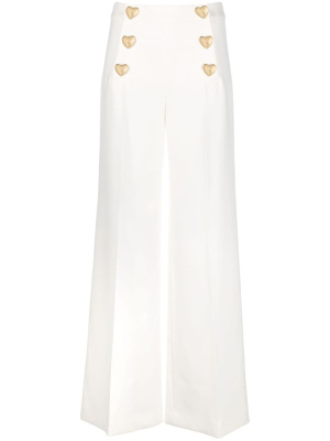 

Heart-shaped buttons wide-leg trousers, Moschino Heart-shaped buttons wide-leg trousers