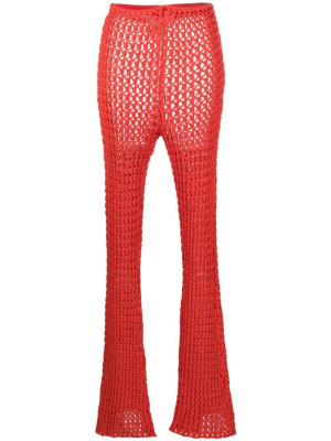 

Crocket-knit flared trousers, Moschino Crocket-knit flared trousers