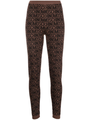 

Logo-printed knitted leggings, Moschino Logo-printed knitted leggings