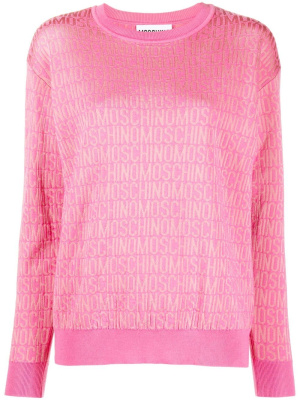 

Logo intarsia-knit sweater, Moschino Logo intarsia-knit sweater