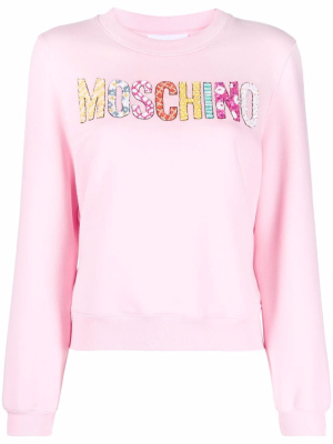 

Sequin logo detail sweatshirt, Moschino Sequin logo detail sweatshirt
